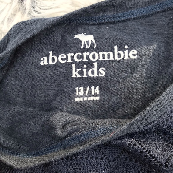 Abercrombie Kids Navy Blue Top Sz 13/14 - Picture 3 of 6